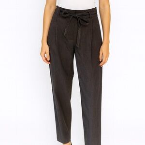 Marc Aurel Stripe Tie Waist Banker Leg Pant